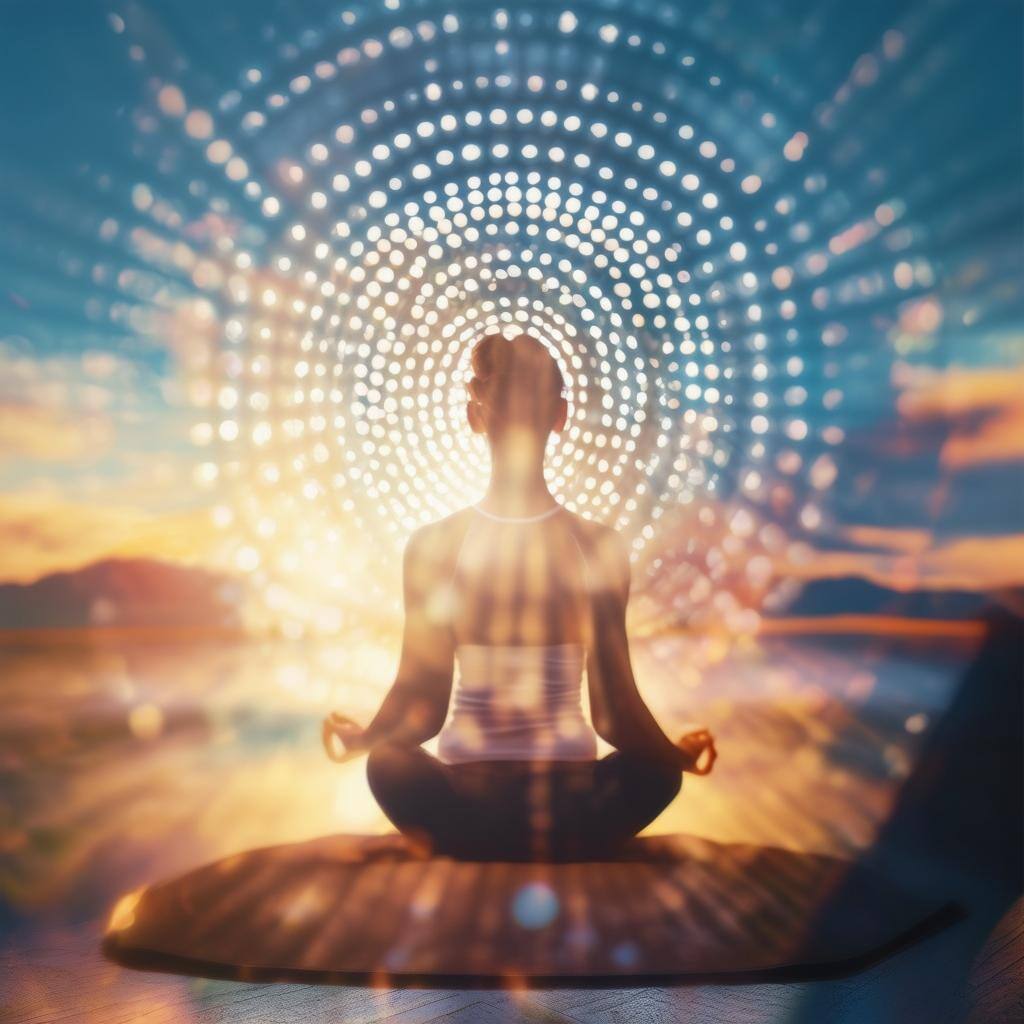 An image of a person practicing visual yoga exercises to reduce eye strain and improve overall eye health